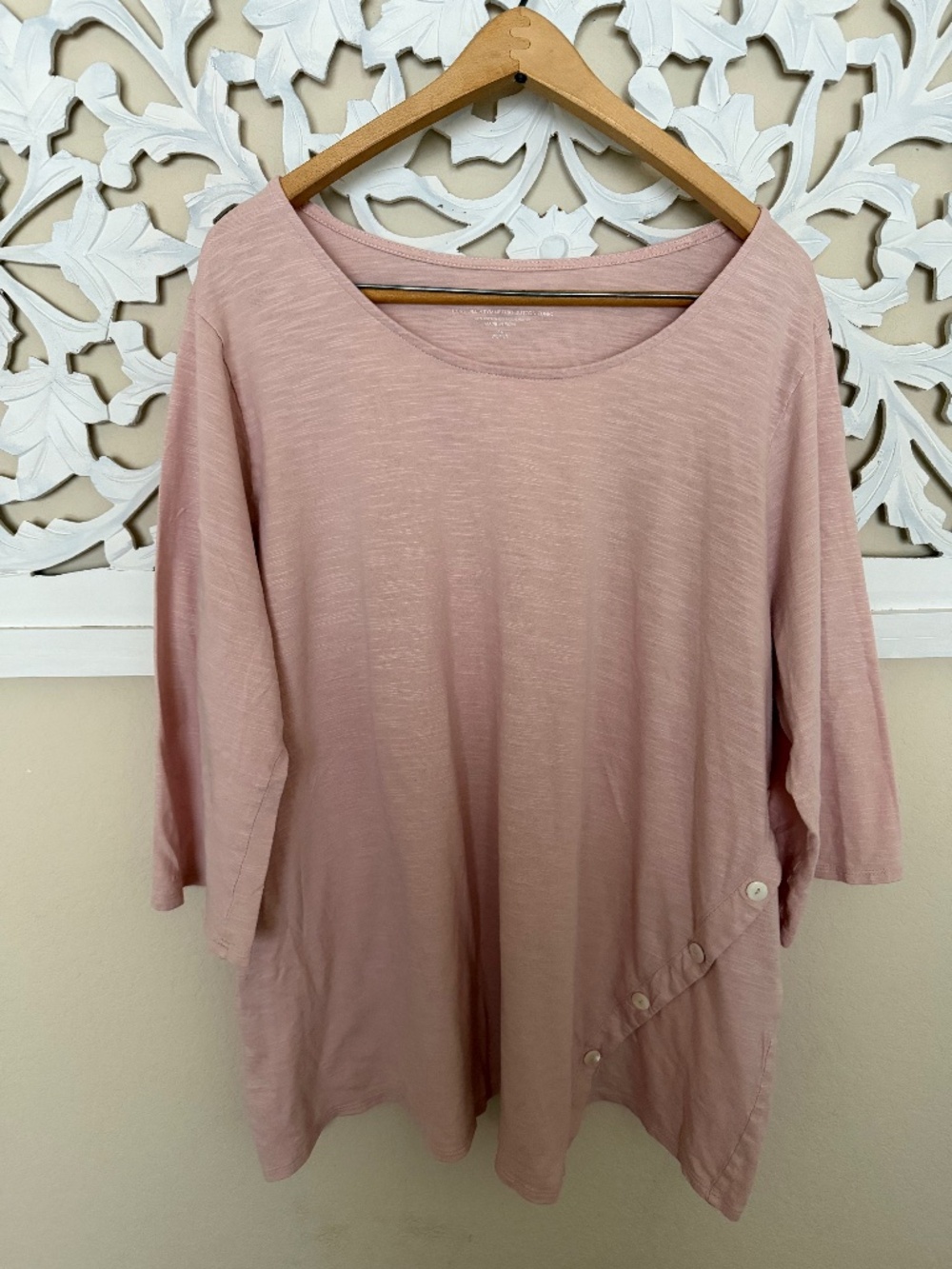 🌸 J. Jill Pure Jill Asymmetric Button Tunic Pink 3X EUC
